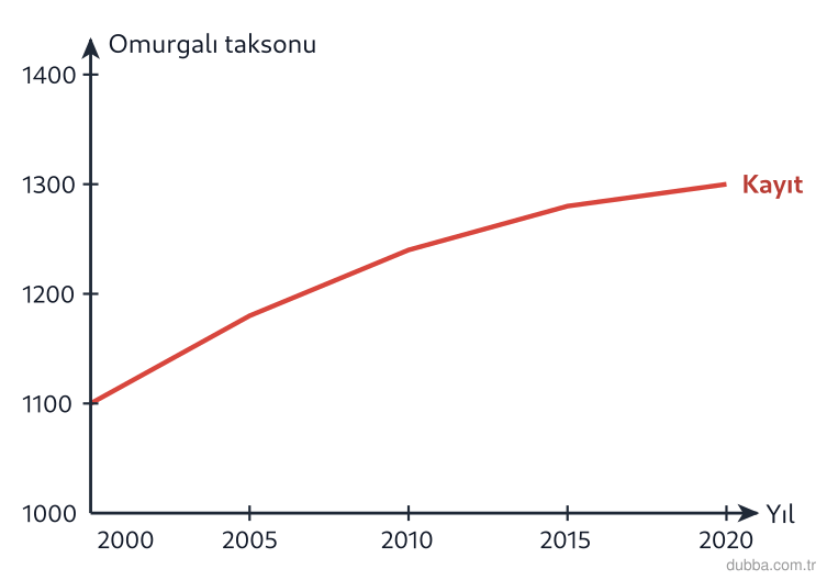 Biyoloji — Organizasyon ünitesi: Grafik Türkiye’de kaydedilen omurgalı takson sayısının yıllara göre değişimini gösterir. Hangis