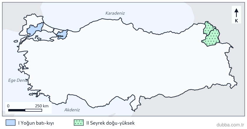 Coğrafya — Beşerî Sistemler ve Süreçler ünitesi: Kocaeli ve Tekirdağ ile Kars ve Ardahan’ın haritadaki konumları dikkate alındığında, bakı ve da