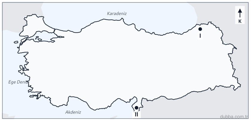 Coğrafya — Doğal Sistemler ve Süreçler ünitesi: 21. yüzyıl deprem kuşakları haritasında I ve II, sıkışmalı orojenezle yükselmiş sıradağların uç